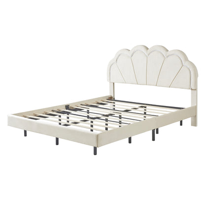 Atlantic Queen Size Platform Bed Frame withe LED - Beige