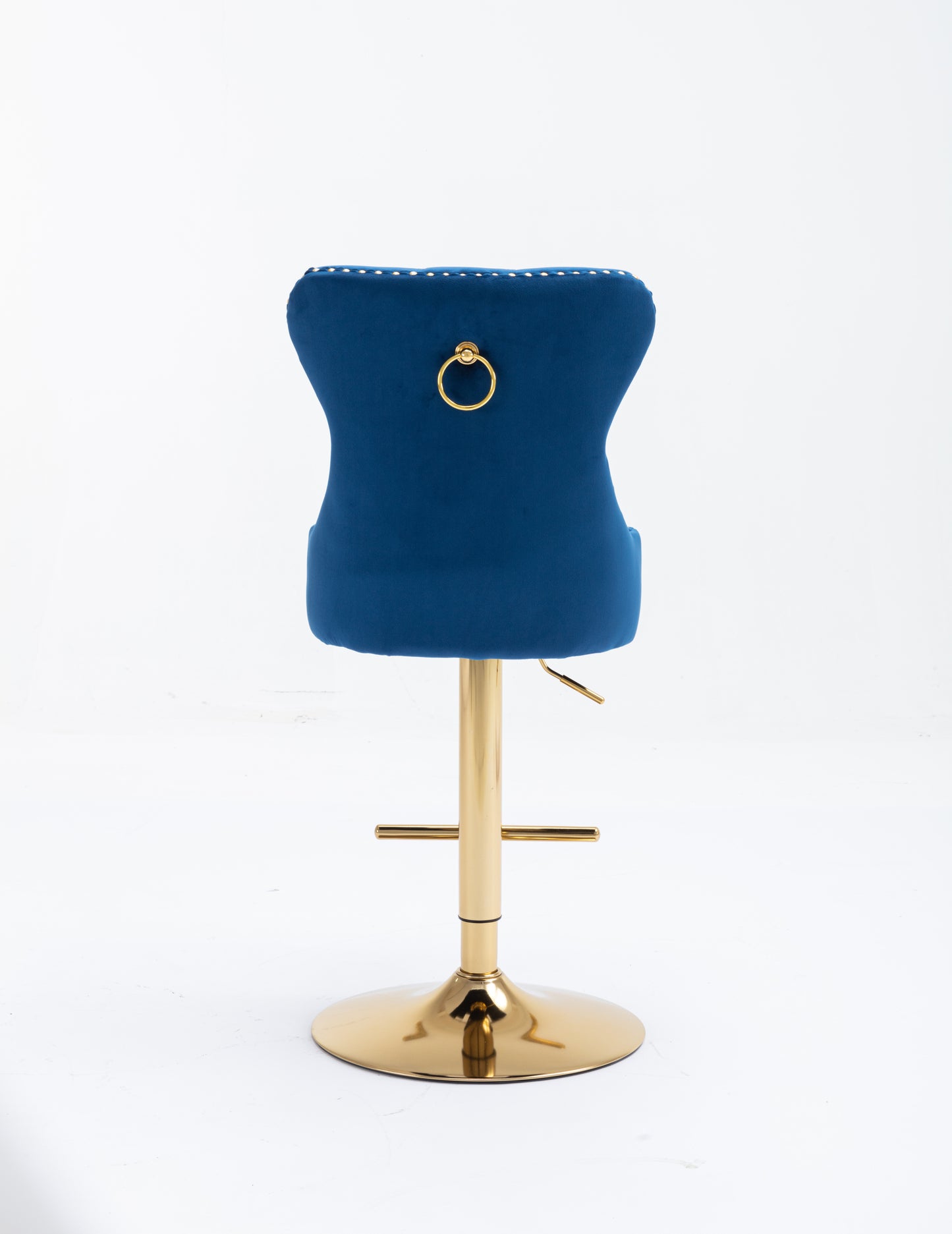 Amias Velvet Counter Height Bar Stools with Tufted  - Navy Blue Set of 2