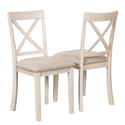 Vivia 5pc Dining Set Round Table 4x side Chairs - White