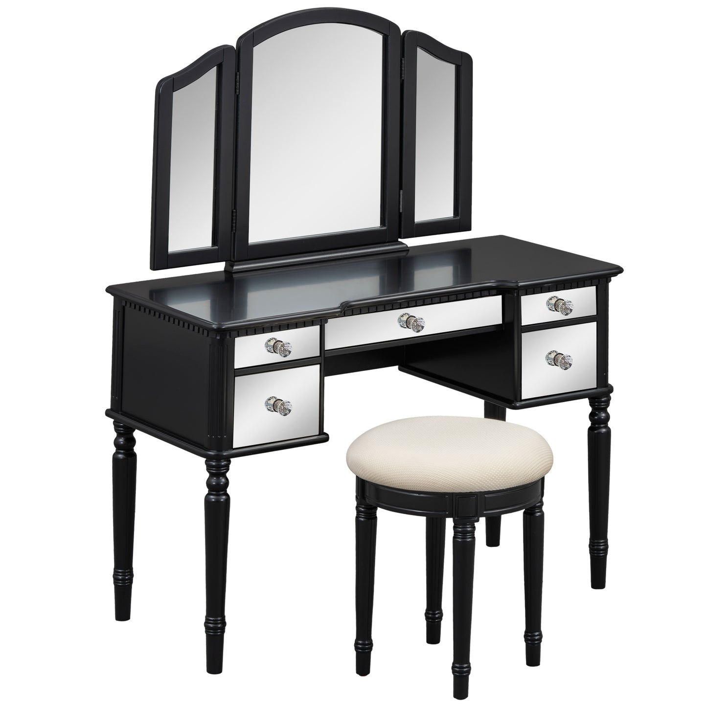 Hannah Makeup Vanity Set for Bedroom - Black