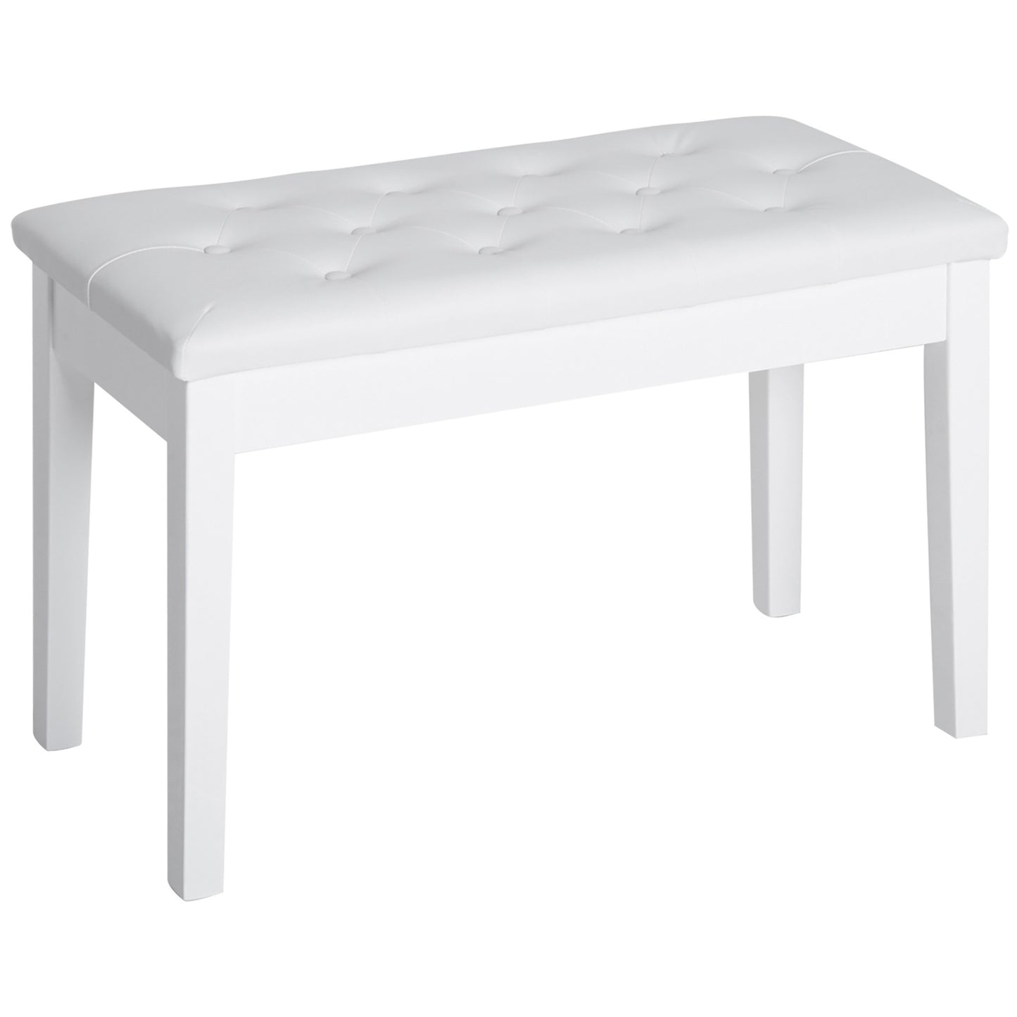 Musart Button Tufted Keyboard Bench - White