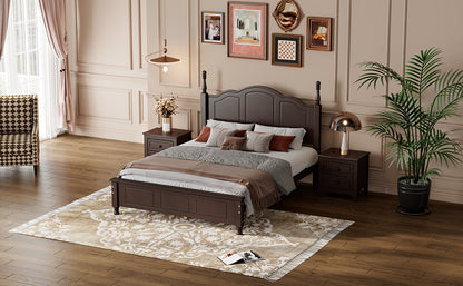 Quarto Full Size Wood Platform Bed Frame - Walnut