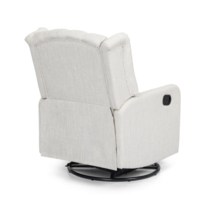 Mylo Manual Recliner Chair with 360-Degree Swivel - Beige