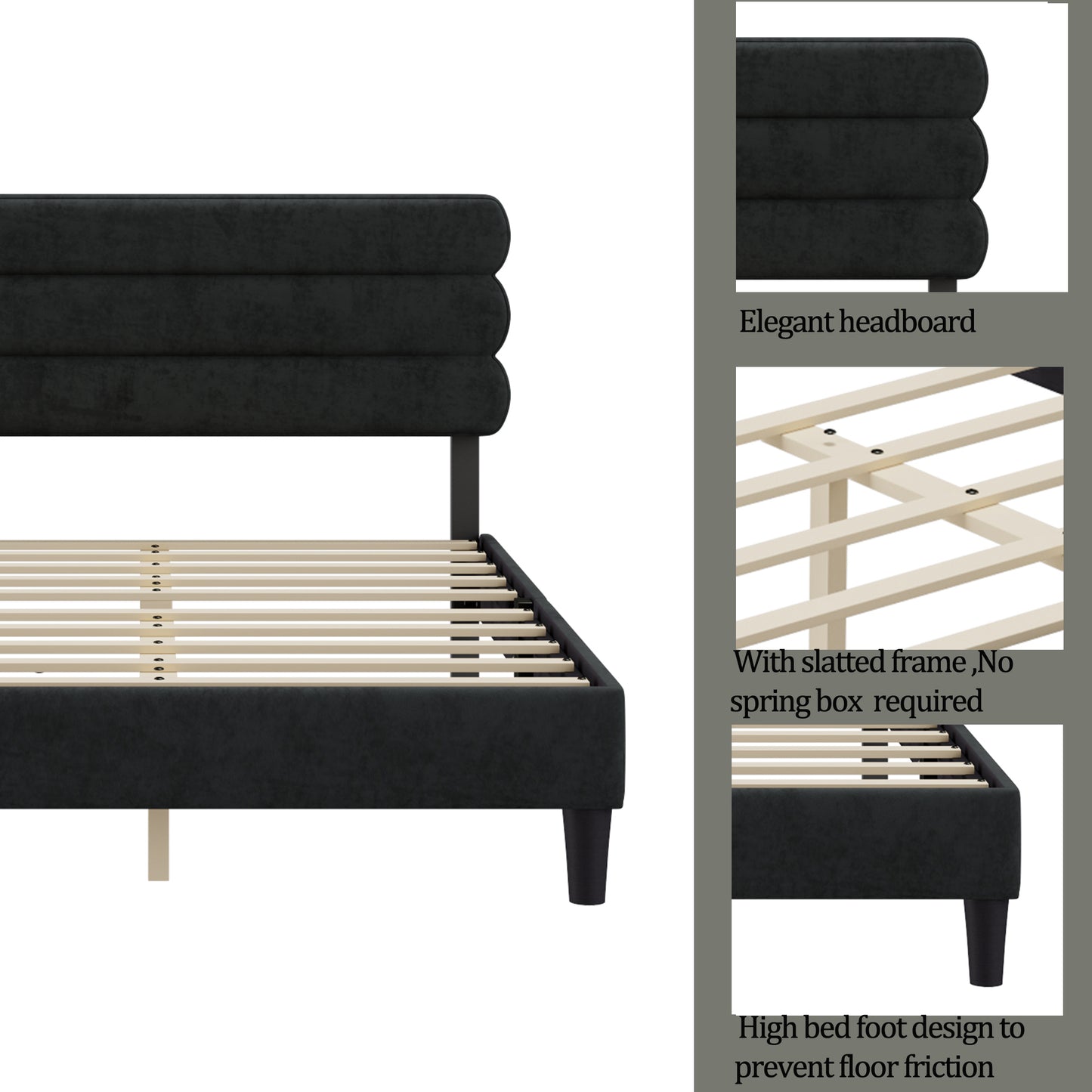 Wee Queen Size Bed Frame - Dark Gray