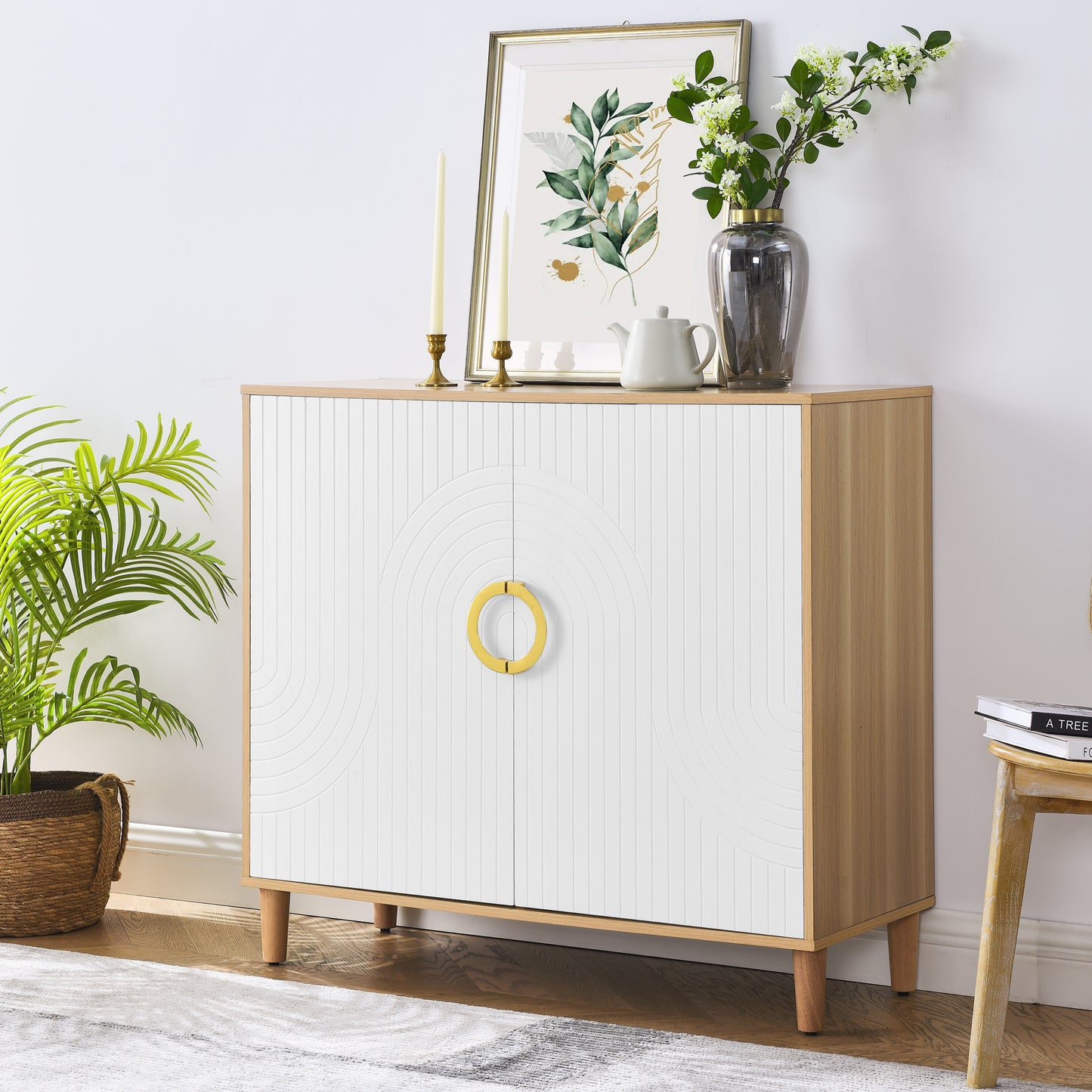 Vincent Storage Cabinet - Wood/White