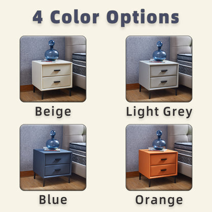 Meu Modern Nightstand with 2 Drawers - Blue