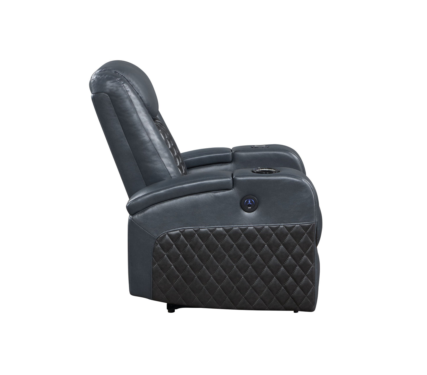 Alair Power Motion Recliner w/Bluetooth Speaker - Blue+Black