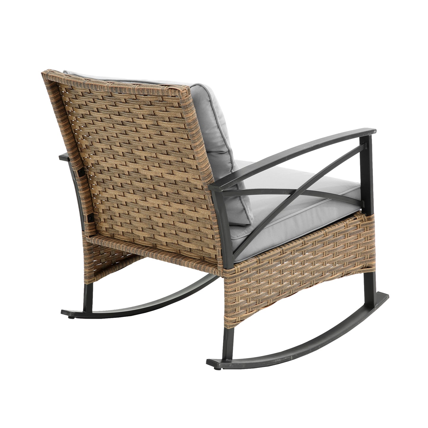 Stearns 3 Pc Rocking Rattan Set - Gray