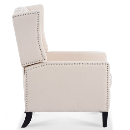 Nix Wide Manual Wing Chair Recliner - Beige