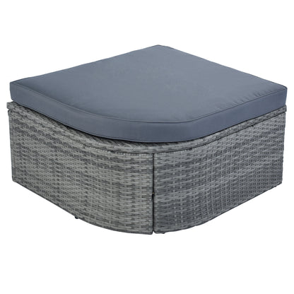 Zella Outdoor Daybed with Retractable Canopy Set - Gray