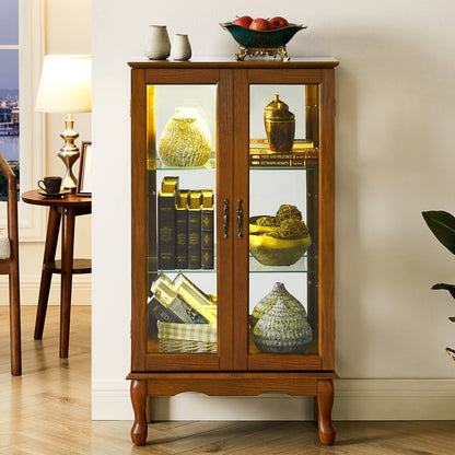 Karla Lighted Curio Diapaly Cabinet - Oak