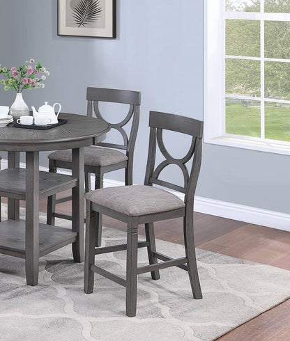 Umar 5pc Dining Counter Height Dining Set Table w  4x Chairs - Gray