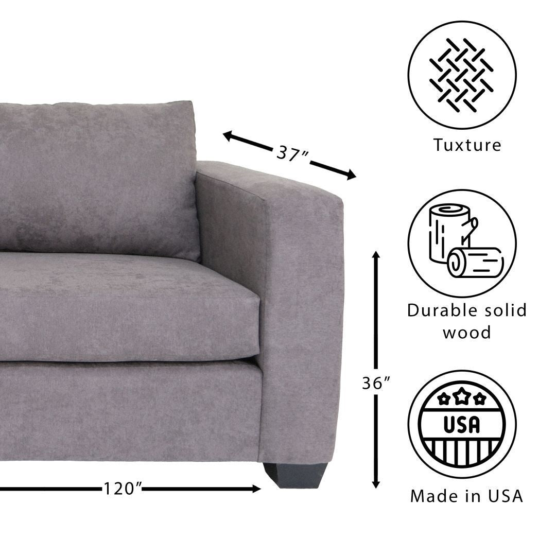 Cosmo L Shaped Sectional Sofas - CosmoGrey