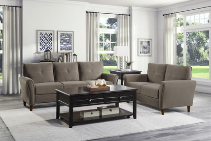 Astoria Velvet Loveseat - Brown