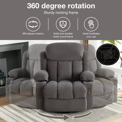 Vanbow Recliner Chair Massage Heating with USB - Gray