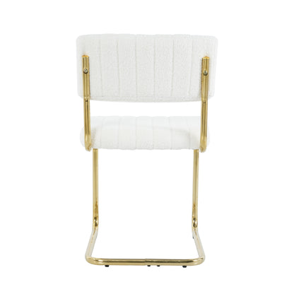 Ezell Dining Chairs with Gold Metal Leg (Set of 4) - White