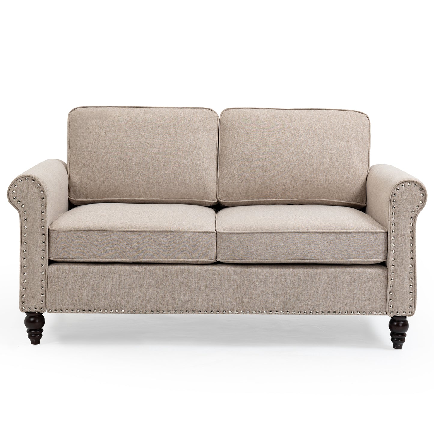 Zimmer Loveseat Button Tufted Sofa - Beige