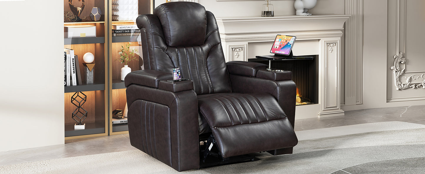 Morris PU Leather Power Recliner - Brown