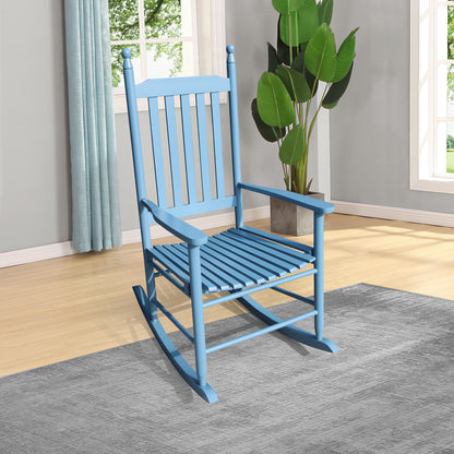 Lupe II Wooden Porch Rocker Chair - Blue