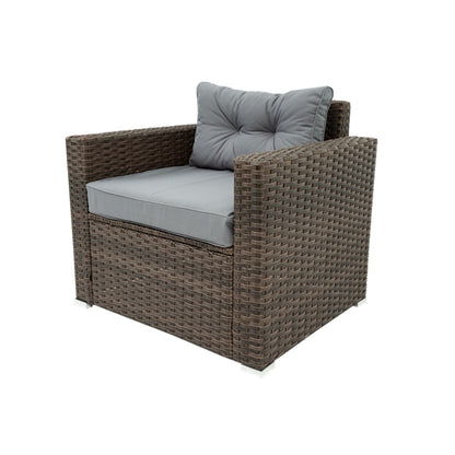 Burnette  6 Pc Outdoor Patio Rattan Sectional Sofa Set