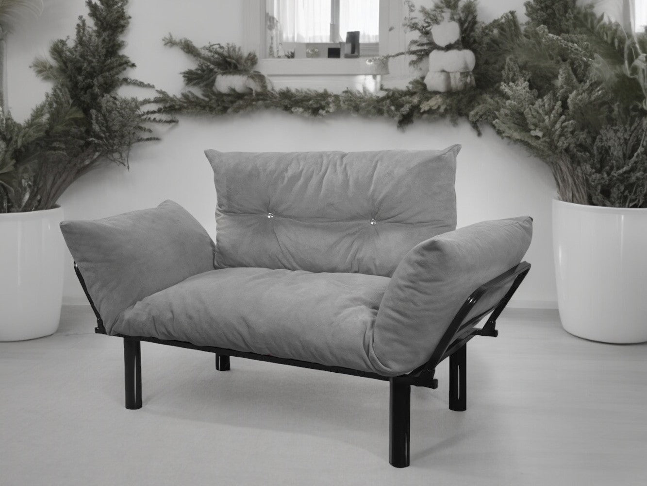 Ada Futon Loveseat - Gray