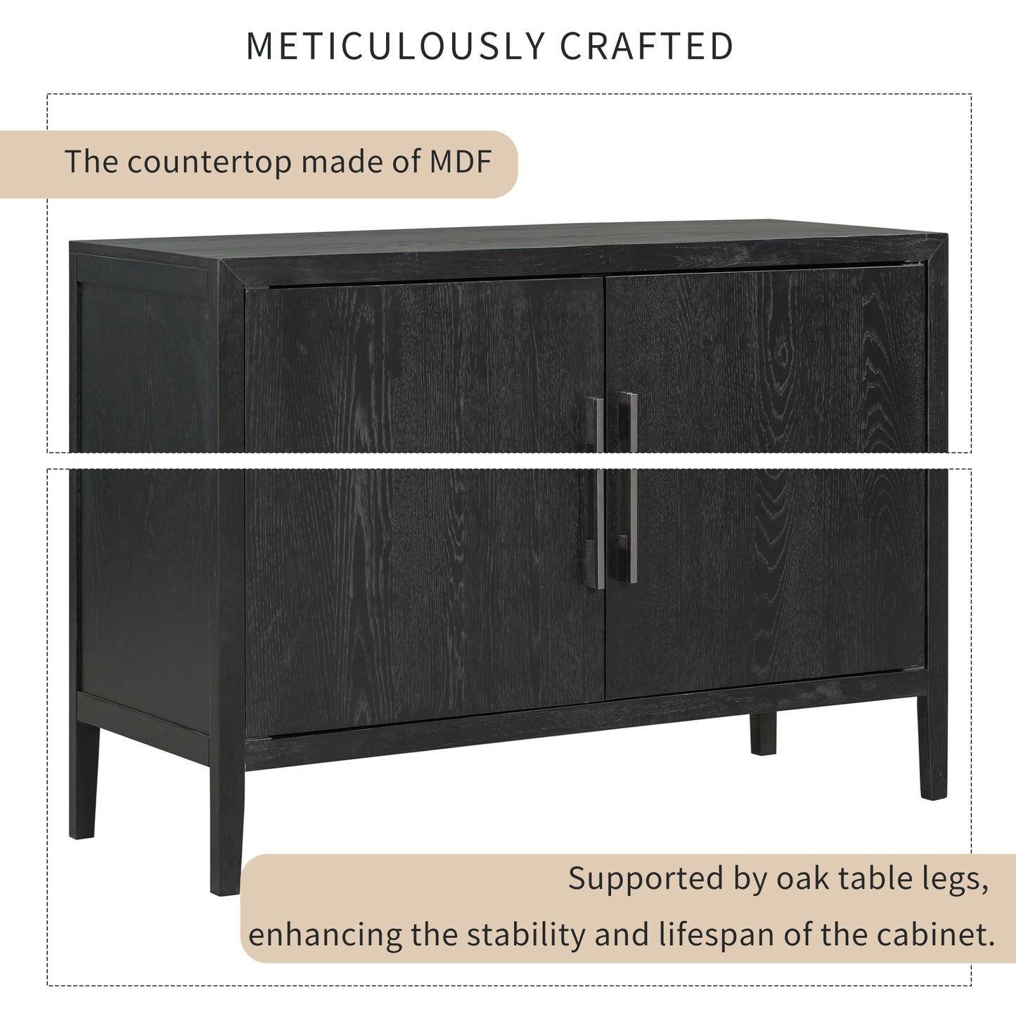 Otto Sideboard Accent Cabinet - Black