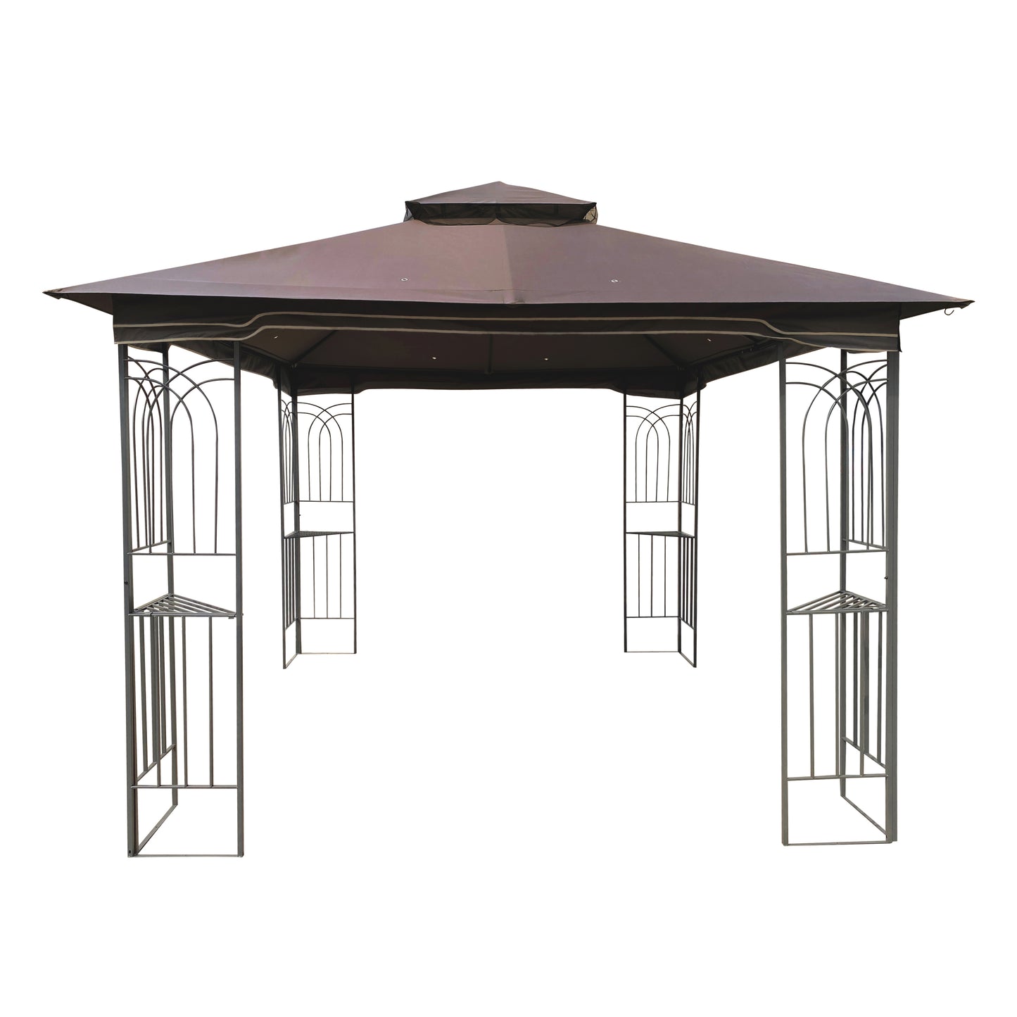 Zamora 10 x 10 ft Outdoor Patio Gazebo Canopy Tent - Brown