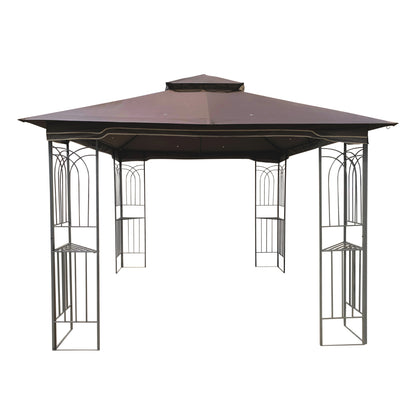 Zamora 10 x 10 ft Outdoor Patio Gazebo Canopy Tent - Brown