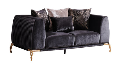 Swanson Velvet Loveseat - Black