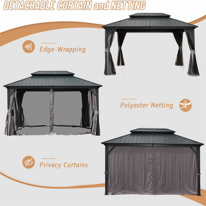 Genesis 10 X 12 ft Hardtop Gazebo - Gray