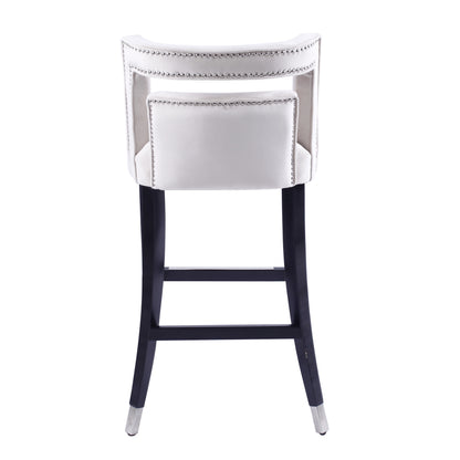 Xavier Suede Velvet Bar Stool - Cream Set of 2