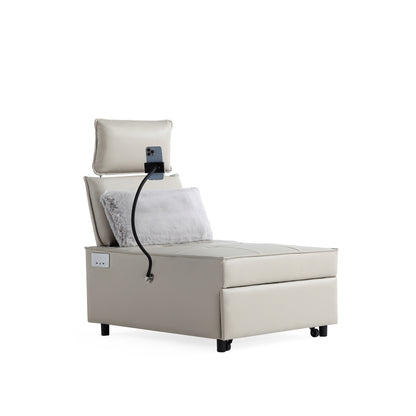 Trio Reclining Sleeper Sofa Bed - Cream