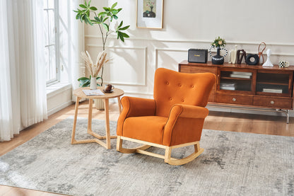 Jarvis Velvet Rocking Chair - Orange