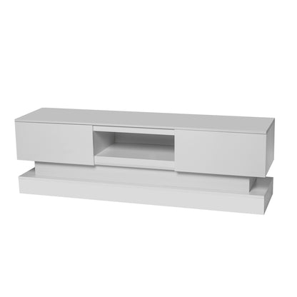 Scape 55 inches Glossy TV Stand with LED Lights- White