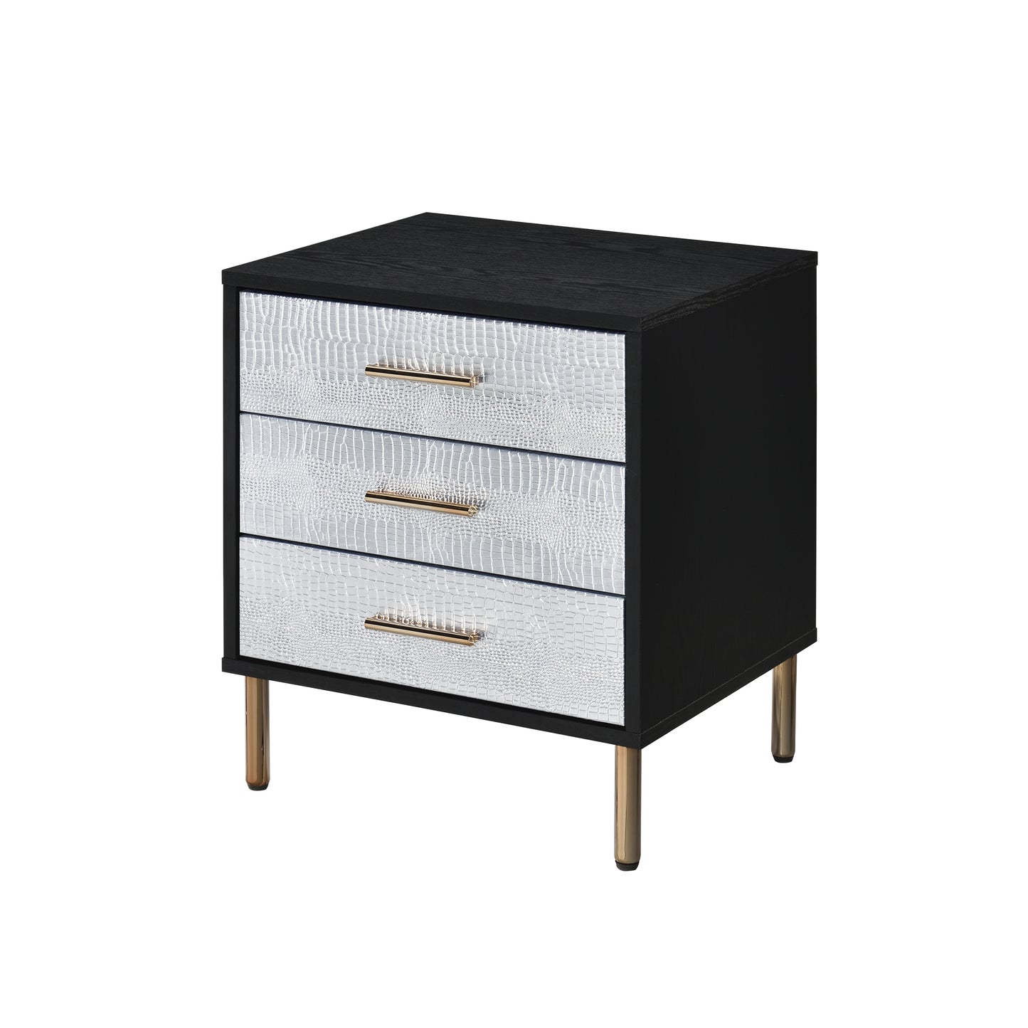 Myles Nightstand - Black & Silver