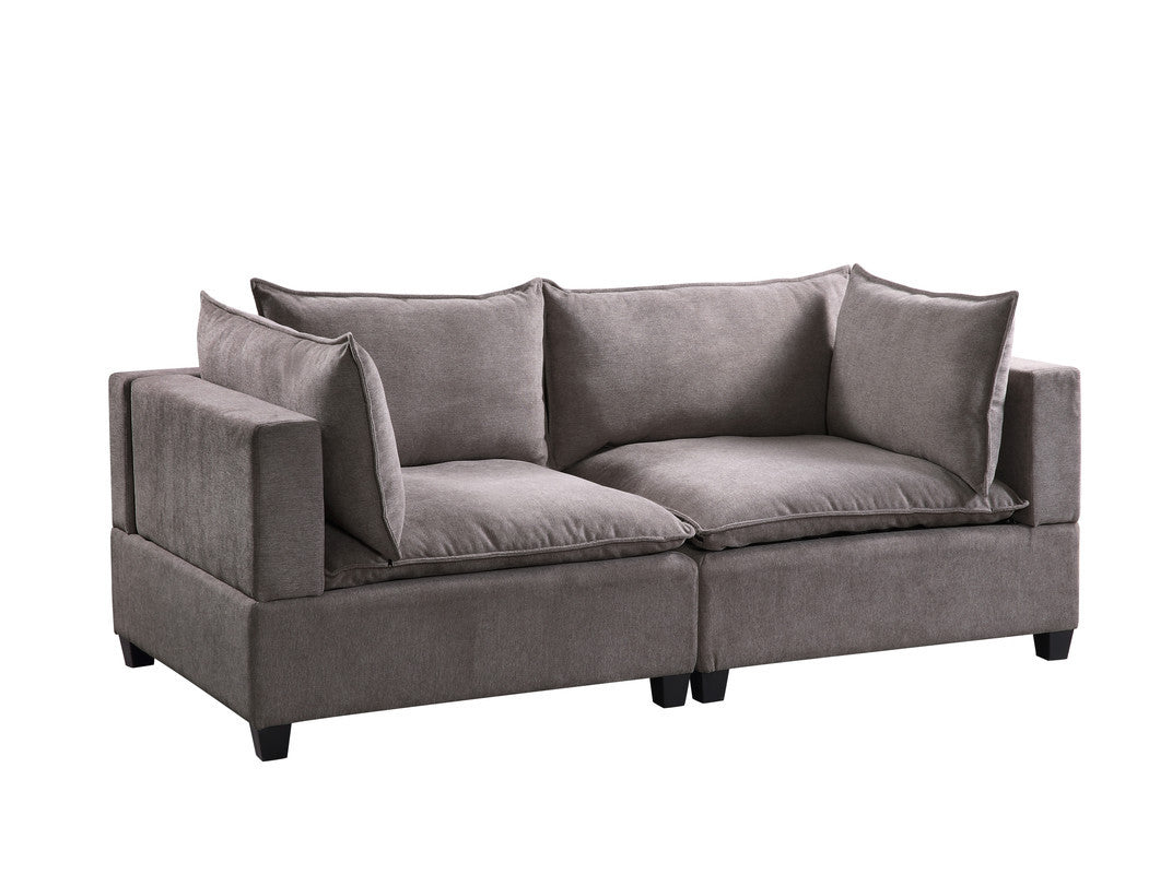 Madison Fabric Loveseat - Light Gray