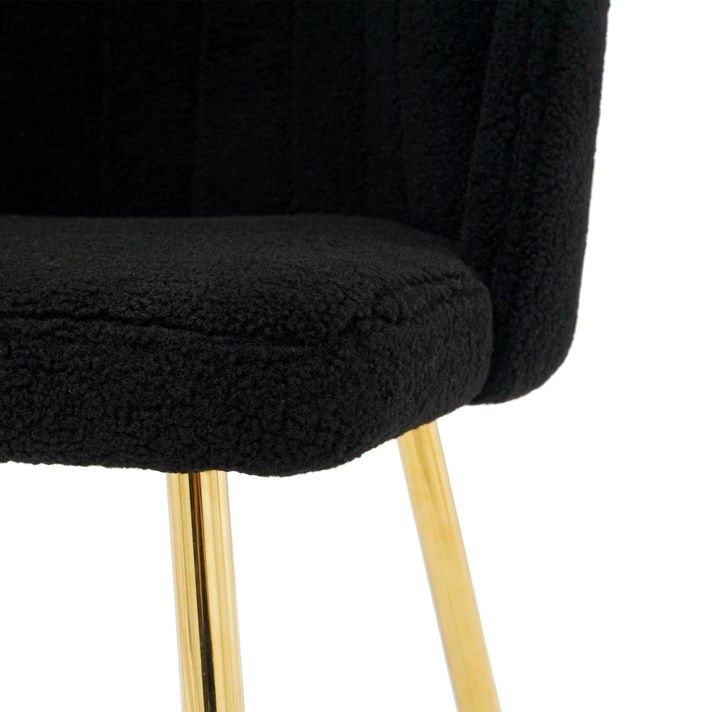 Zulma Fabric Dining Chairs with Gold Leg (Set of 2) - Black