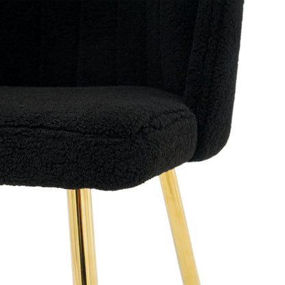 Zulma Fabric Dining Chairs with Gold Leg (Set of 2) - Black