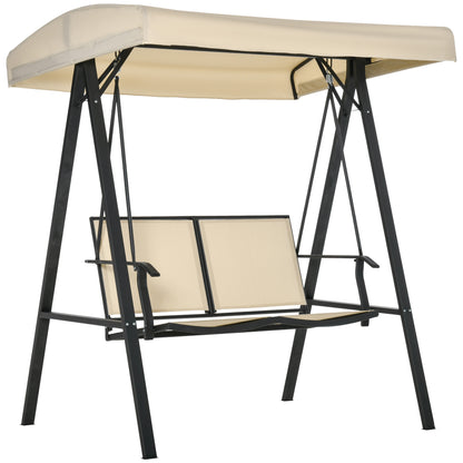 Taka 2-Person Patio Swings with Canopy - Beige