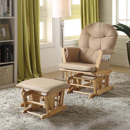 Sherman Glider Chair and Ottoman 2 Pcs Set - Taupe