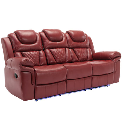 Milo 3 Pieces Recliner Sofa Sets - Red