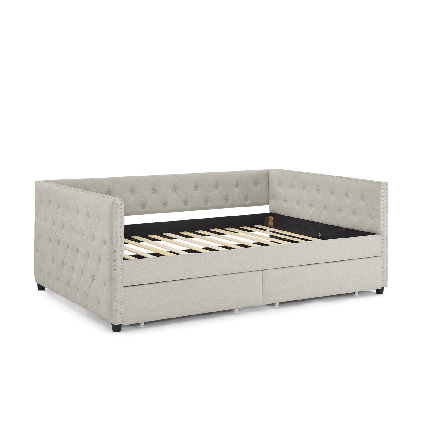 Teza Full Size Daybed with Drawers - Beige