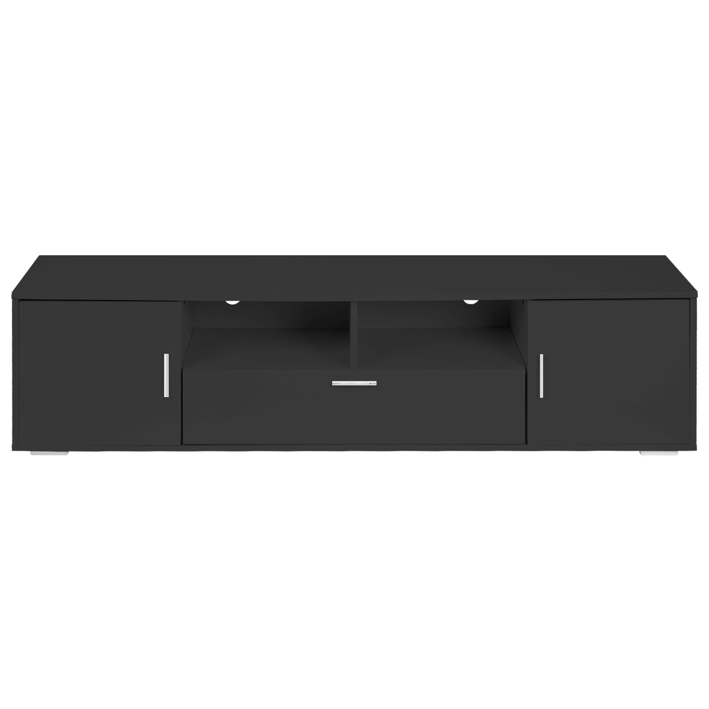 Comet TV stand with LED Lights Entertainment Center - Black