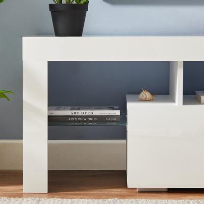 Giga TV Stand with LED light - White