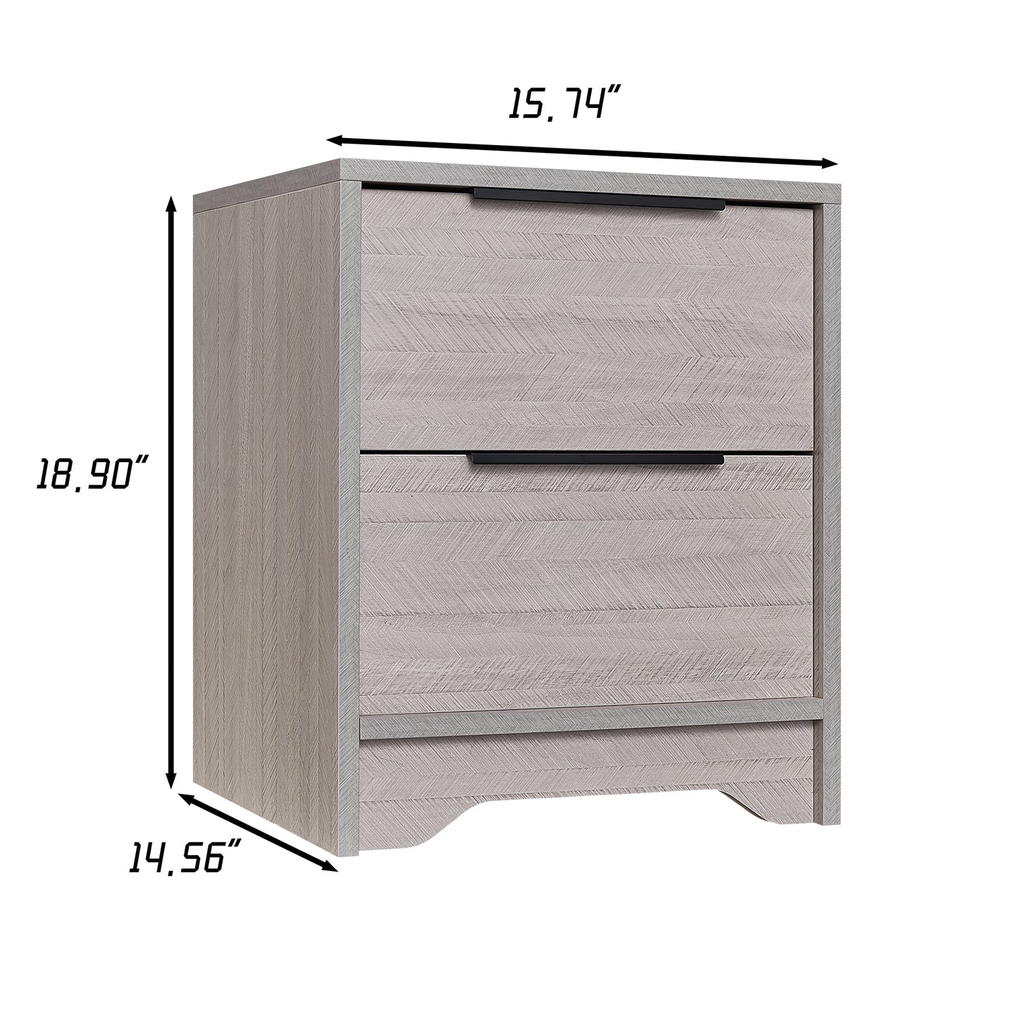 Eleanor Wooden Nightstand - Gray