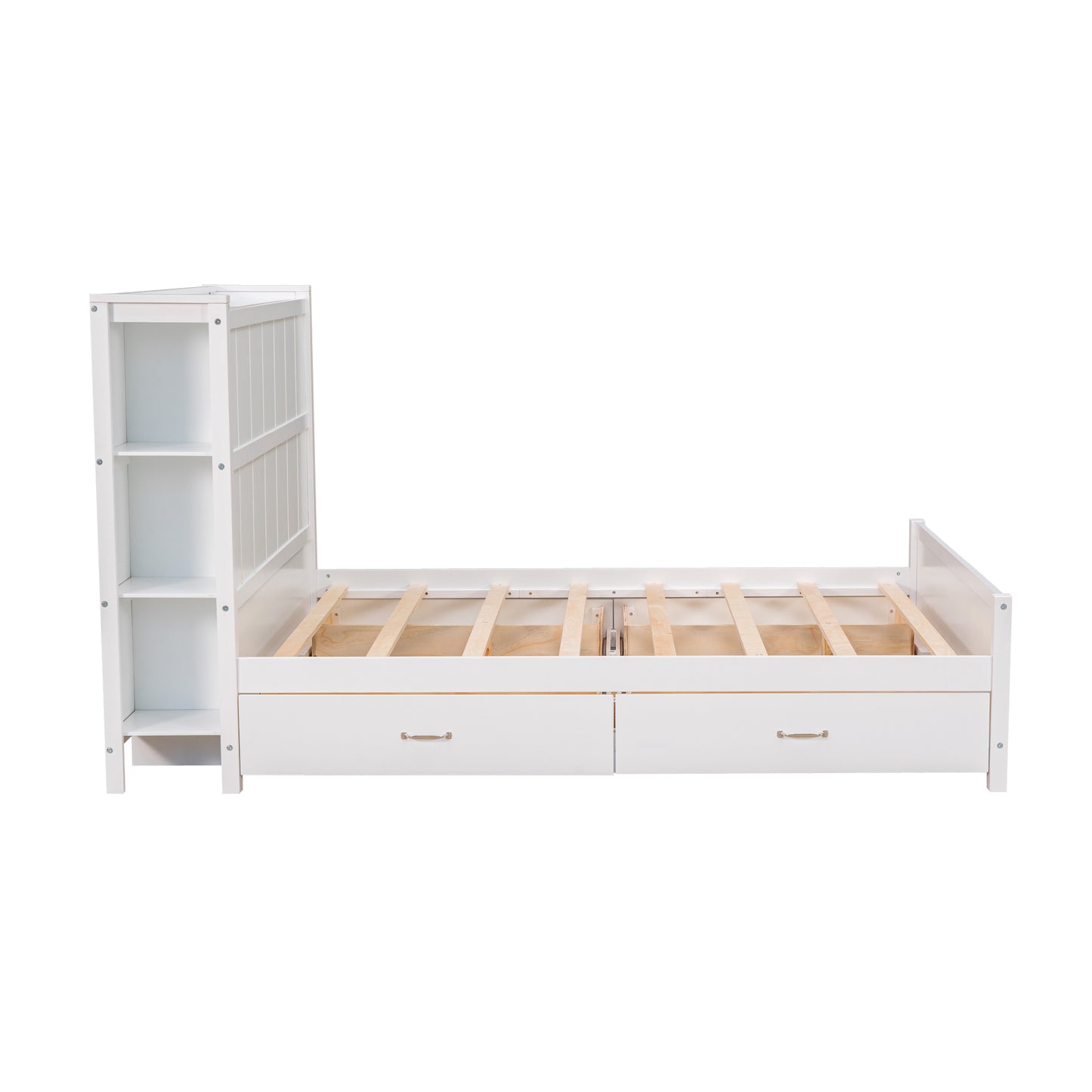 Zeal Full Size Platform Bed w Storage - White