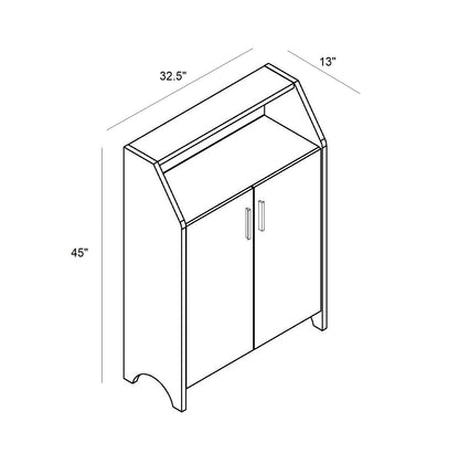 Cory Two Door Shoe Storage Cabinet - Espresso