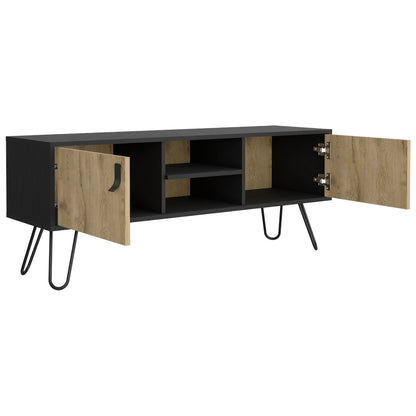 Adena TV Stand - Black/Macadamia