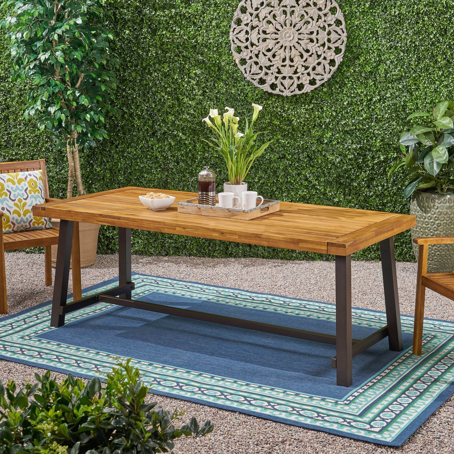 Melita Patio Wood Dining Table -  Teak