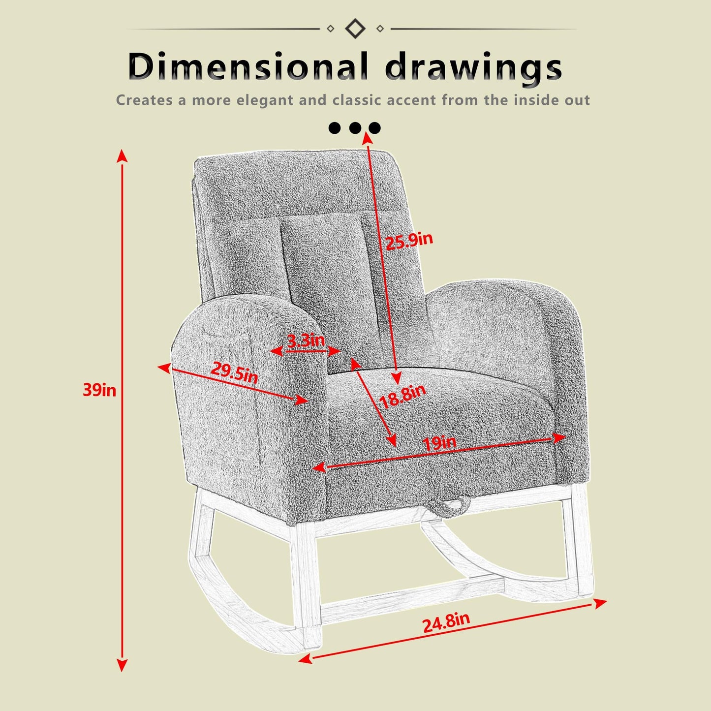 Parker II Modern Accent Rocking Chair - Beige